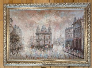 lot 159 image: Impressionist Cityscape Painting in Ornate Gilt Frame