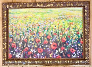 lot 166 image: Framed Canvas Print A Red Poppy Field In Summer by Valery Rybakow