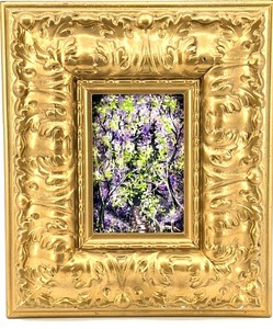 lot 168 image: Framed Impressionist Landscape with Purple & Green Foliage Reproduction