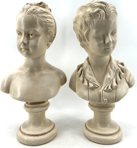 lot 84 image: Pair of ABCO Hand-Painted Ceramic Busts Made in USA