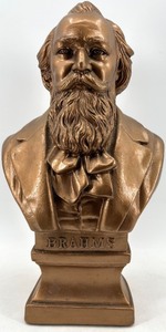 lot 86 image: Brahms Bust Bronze-Tone Sculpture