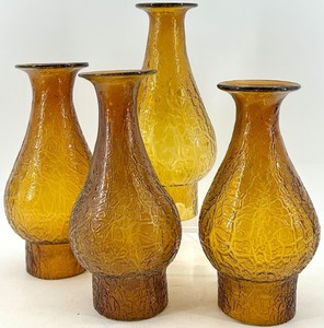 lot 88 image: Amber Crackled Glass Hurricane Collection