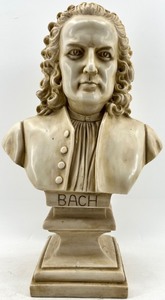 lot 91 image: Bach Bust on Pedestal Ivory Sculpture