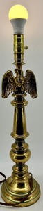 lot 287 image: Brass Eagle Motif Table Lamp With Teal Accent Ring