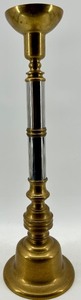 lot 288 image: Tall Brass & Silver-Tone Candlestick Holder