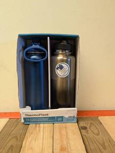 lot 89 image: THERMO FLASK DOUBLE WALL INSULATED STAINLESS STEEL 2PK.