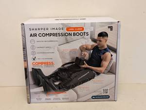 lot 112 image: SHARPER IMAGE AIR COMPRESSION BOOTS SIZE LARGE-XL