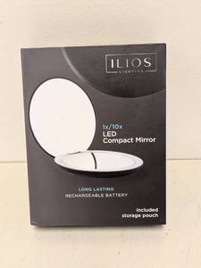 lot 119 image: ILIOS LIGHTING LED COMPACT MIRROR INCLUDED STORAGE POUCH