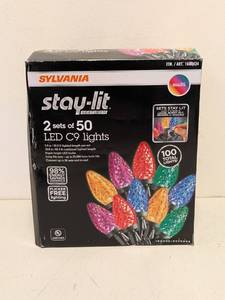 lot 148 image: SYLVANIA STAY-LIT PLATINUM LED C9 LIGHTS