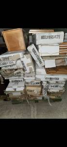 Pallet red brown wall cabinets