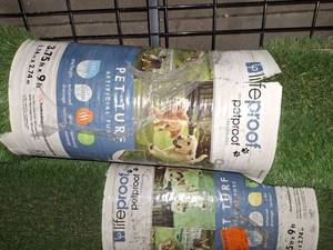 lot 18 image: 2 lifeproof artificial turf 3.75x9
