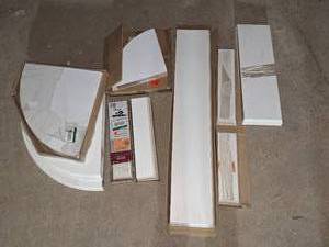 lot 67 image: White decorative floating shelves