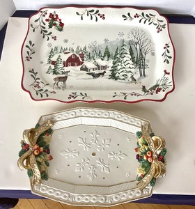 lot 5 image: Pair of Ceramic Holiday Trays
