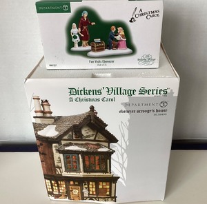 lot 15 image: Dept 56 A Christmas Carol Ebenezer Scrooges House  Fan Visits Ebenezer