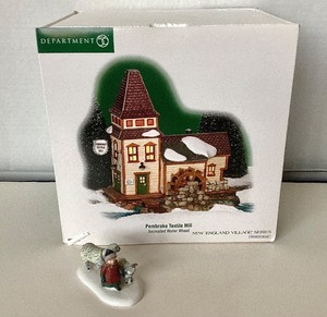 lot 39 image: Dept 56 New England Village Pembroke Textile Mill  Bringing Fleeces to the Mill