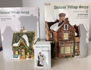 lot 53 image: Dept 56 Dickens Village Lea Hurst House  Florence Nightingale  Old Vine Cottage
