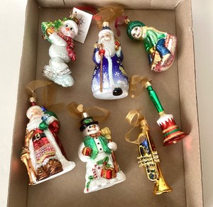 lot 57 image: Group of Blown Glass Christmas Ornaments #1
