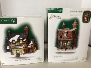 lot 101 image: Dept 56 Dickens Village Series Turner Spice & Mustard Shop  Norfolk Biffins Bakery