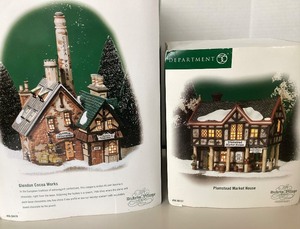 lot 102 image: Dept 56 Dickens Village Series Glendun Cocoa WorksPlumstead Market House