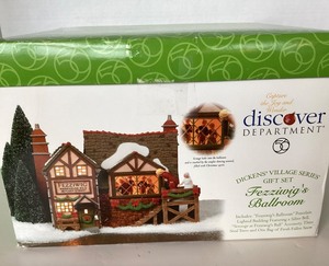 lot 103 image: Dept 56 Dickens Village Series Gift Set Fezziwigs Ballroom