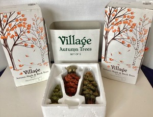lot 118 image: Dept 56 Village Autumn Maple & Birch Trees (2 Sets)  Village Autumn Trees
