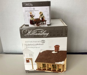 lot 125 image: Dept 56 Williamsburg R. Charltons Coffeehouse  Charltons Morning Shipment