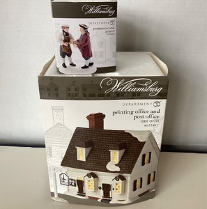 lot 127 image: Dept 56 Williamsburg Printing Office and Post Office   Postmaster and Printer