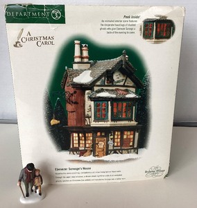 lot 144 image: Dept 56 Dickens Village Ebenezer Scrooges House  Scrooge & Tiny Tim