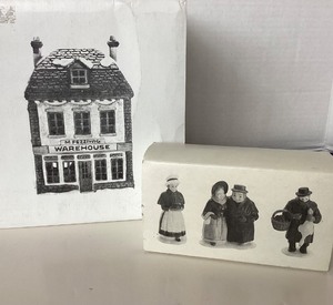 lot 156 image: Dept 56 Dickens Village Series Fezziwigs Warehouse  Fezziwigs and Friends