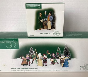 lot 167 image: Dept 56 Dickens Village Here We Go a - Wassailing  A Fine Batch of Gin