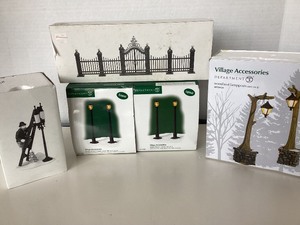 lot 171 image: Dept 56 Dickens Village Globe Street Lamps (2 boxes)  Lamplighter Accessories Kit