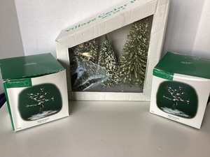 lot 181 image: Dept 56 Village Accessories Village Cedar Pines (3)  Craggy Oak Tree (2)