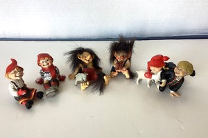 lot 140 image: Group of Norwegian Trolls and Playful Children