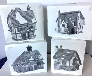 lot 204 image: Dept 56 Dickens Village Series Group of 4 Houses