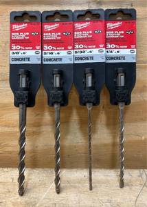 lot 37 image: Milwaukee SDS Plus 2-Cutter Carbide tip lot of 4