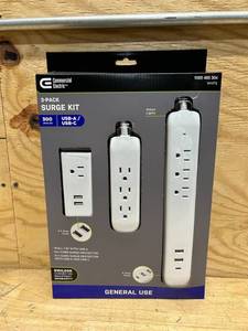 lot 53 image: 4 ft. Multiple Outlet and Wall Mounted Surge Protector Set (3-Pack)
