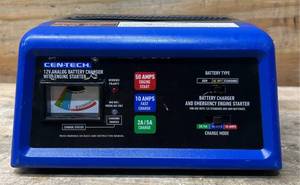 lot 121 image: CEN-TECH 12V Analog Battery Charger With Engine Starter