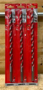 lot 216 image: MILWAUKEE Carbide Hammer Drill Bit 12  lot of 3