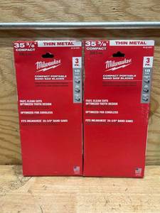 lot 227 image: Milwaukee 35.4 in. L X 0.5 in. W Bi-Metal Compact Band Saw Blade 18 TPI Wavy teeth 3 pk (lot of 2)