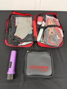 lot 5 image: Orion Emergency Kit with Tools, Toyota First Aid Kit, and Flashlight Set