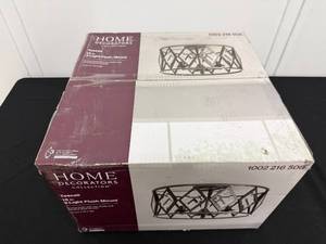 lot 18 image: Home Decorators Collection Tessali 15 in 3-Light Flush Mount Ceiling Fixture