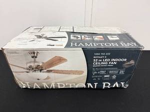 lot 22 image: Hampton Bay Rothley II 52 in Indoor Ceiling Fan Brushed Nickel