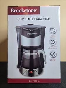 lot 69 image: Brookstone Drip Coffee Machine 10 Cup Capacity in Orig Box