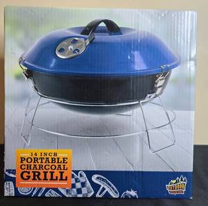 lot 75 image: Outdoor Venture 14 Inch Portable Charcoal Grill in Orig Box