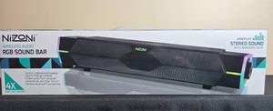 lot 76 image: Nizoni Wireless Audio RGB Sound Bar with Bluetooth and RGB Light Effects in Orig Box