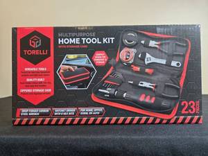 lot 79 image: Torelli Multipurpose 23-Piece Home Tool Kit with Storage Case in Orig Box