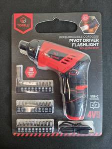lot 88 image: Torelli Rechargeable Cordless Pivot Driver Flashlight with 30-Piece Bit Set in Orig Pkg