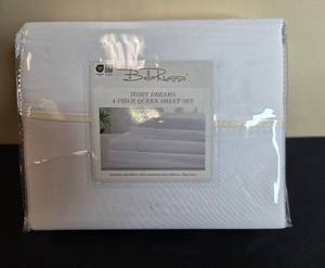 lot 92 image: BellaRusso Ivory Dreams 4 Piece Queen Sheet Set Sealed