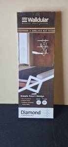 lot 101 image: Walldular Modular Shelf System Diamond 3 Shelves Kit