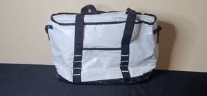 lot 112 image: Large White and Black Duffel Bag with Shoulder Strap